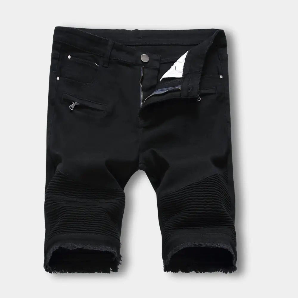 Knælange shorts med biker-detaljer til mænd – Beltran