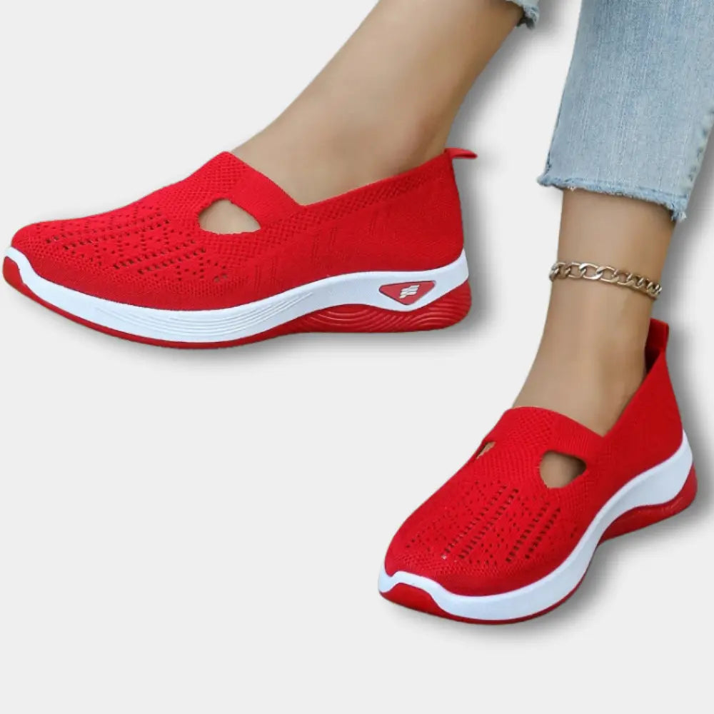 Slip-on mules med udskæringsdetalje og strikket mønster til kvinder – Verna