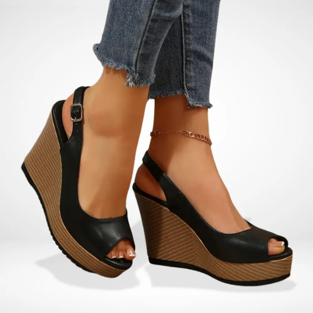 Kilesandaler med åben tå og justerbar rem til kvinder – Audrey