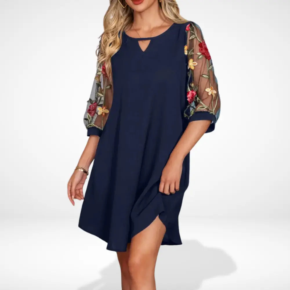 Sommerkjole med blomstrede meshærmer til kvinder – Sonia