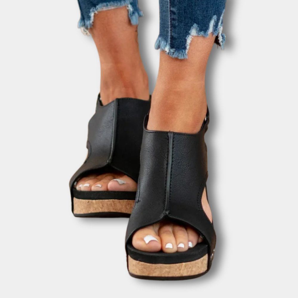 Sandaler med høj front og kilehæl til kvinder – Patrice