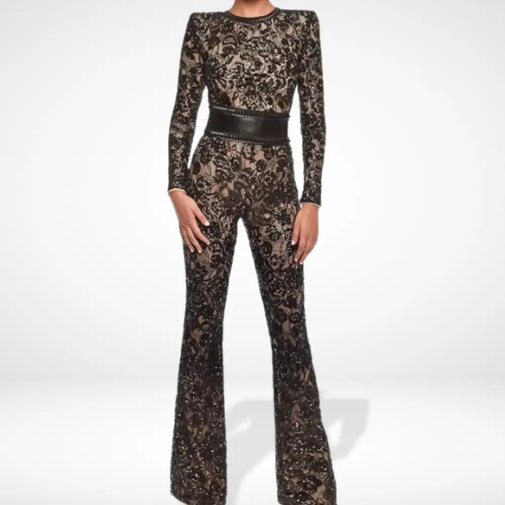 Blonde-detaljeret figursyet jumpsuit til kvinder– Patricia