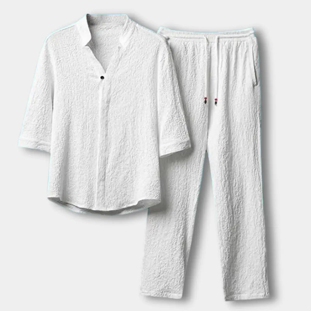 To-delt sæt med tekstur og afslappet snit til mænd – Quintin