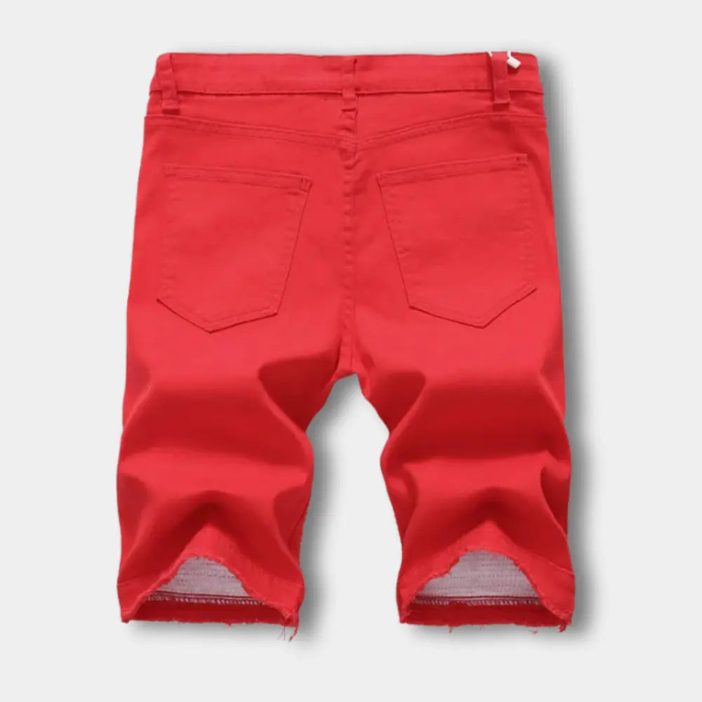 Knælange shorts med biker-detaljer til mænd – Beltran