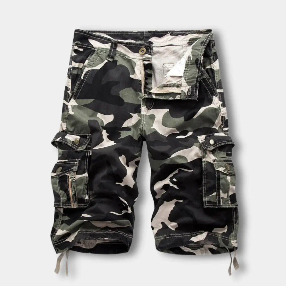 Cargoshorts med iøjnefaldende camouflamønster til mænd – Milo