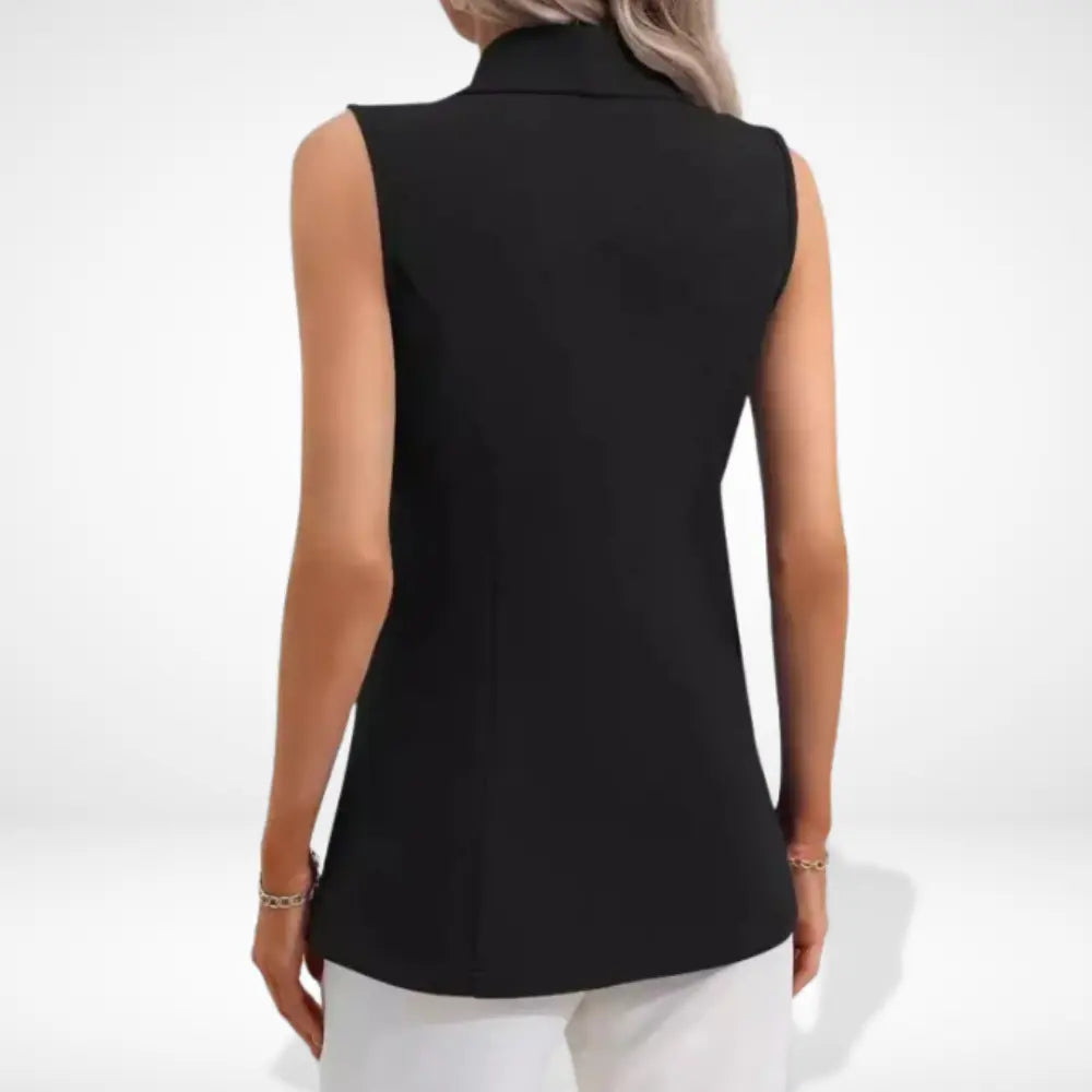 Ærmeløs figursyet blazer med enkelt knaplukning til kvinder - Gabriela