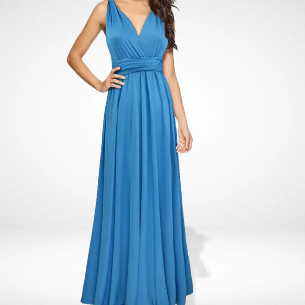 Maxi aftenkjole med draperet overdel til kvinder – Tabatha