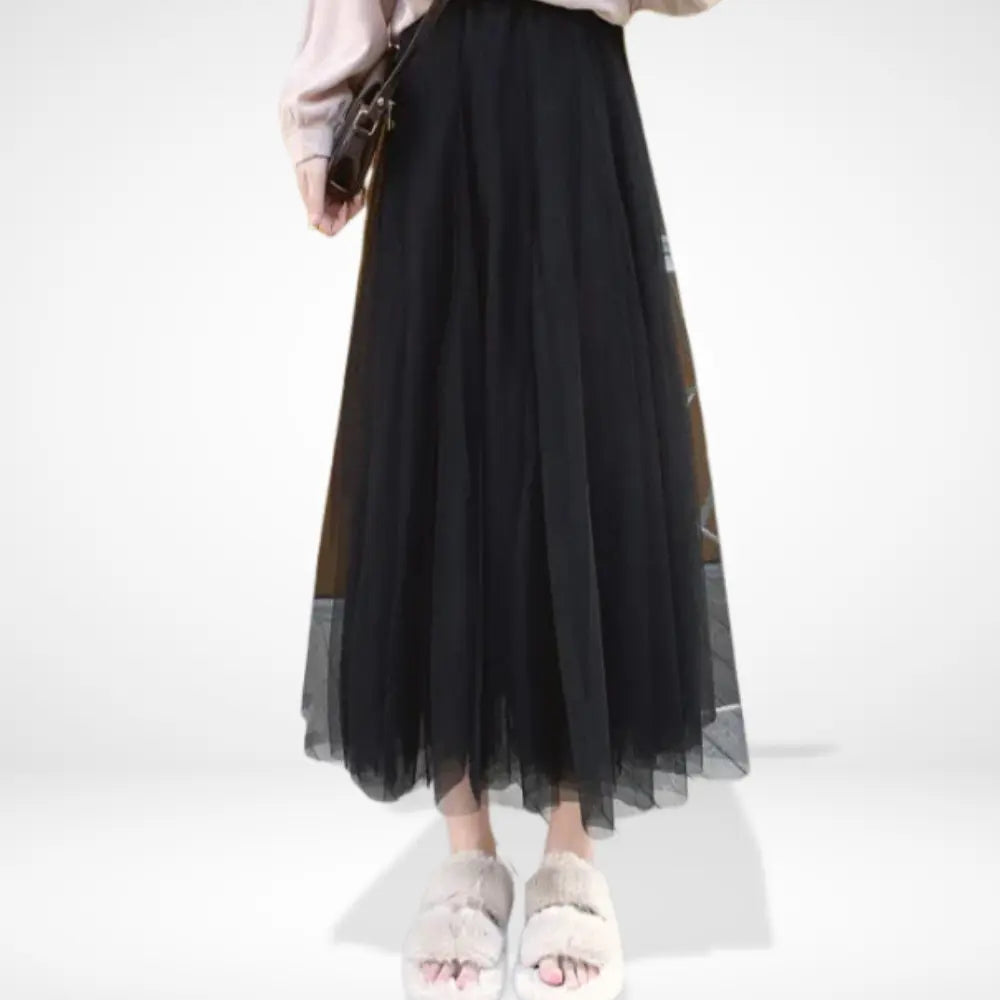 Lang tylskørt med let gennemsigtighed til kvinder – Dee