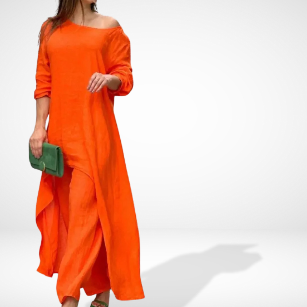 Løst faldende co-ord sæt med asymmetrisk overdel til kvinder – Louise