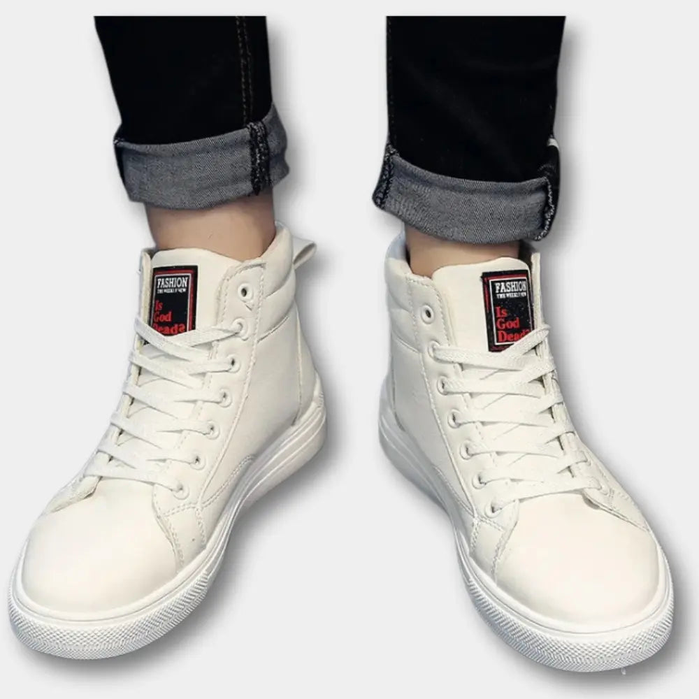 Højskaftede sneakers med kontrastdetaljer til mænd – Herb