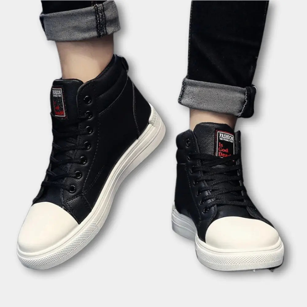 Højskaftede sneakers med kontrastdetaljer til mænd – Herb