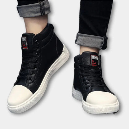 Højskaftede sneakers med kontrastdetaljer til mænd – Herb