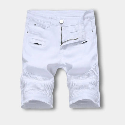 Knælange shorts med biker-detaljer til mænd – Beltran